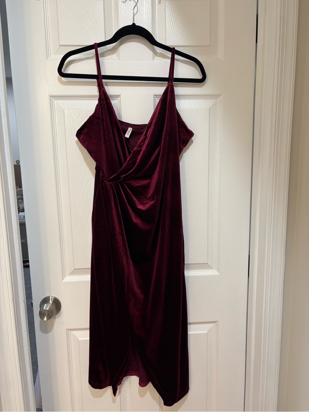 Burgundy Velvet Wrap Dress
